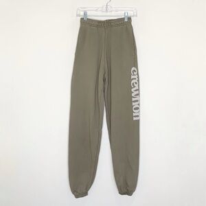 Erewhon Logo Sweatpants (Sz XS) Spellout French Terry Seaweed Green